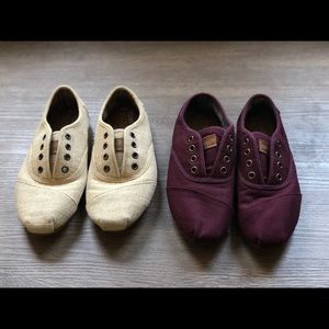 TOMS slip on shoes (2 pairs)